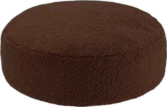 Tmavě hnědý dětský sedací vak z textilie bouclé Warm Hazel – Wigiwama