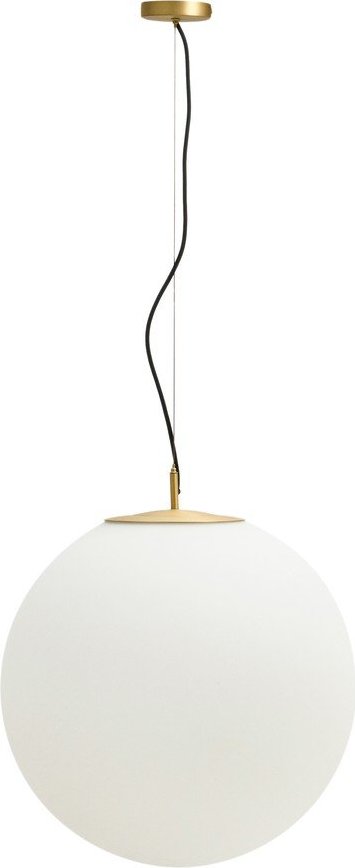 Bílé/ve zlaté barvě kovové závěsné svítidlo se skleněným stínidlem ø 50 cm Brisia – Kave Home