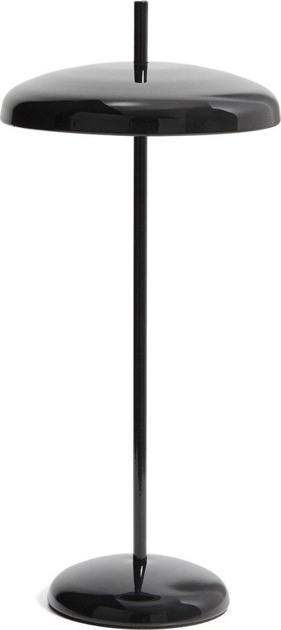 Černá LED stmívatelná stolní lampa s kovovým stínidlem (výška 35 cm) Porte – Kave Home