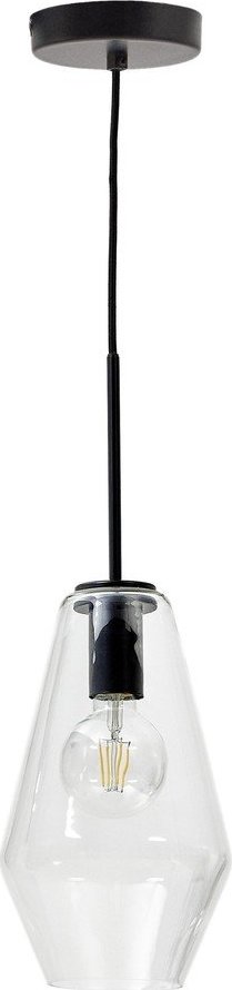 Černé závěsné svítidlo se skleněným stínidlem ø 17 cm Mao – Kave Home