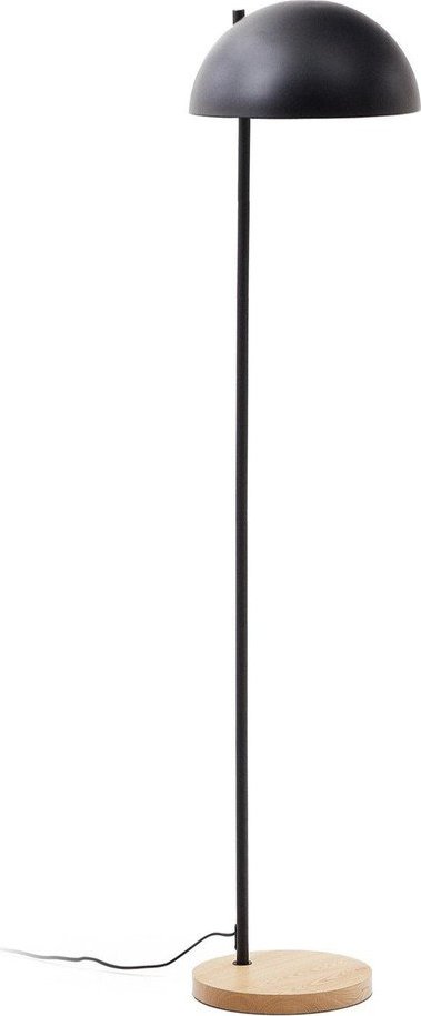 Černá/v přírodní barvě stojací lampa s kovovým stínidlem (výška 150 cm) Catlar – Kave Home