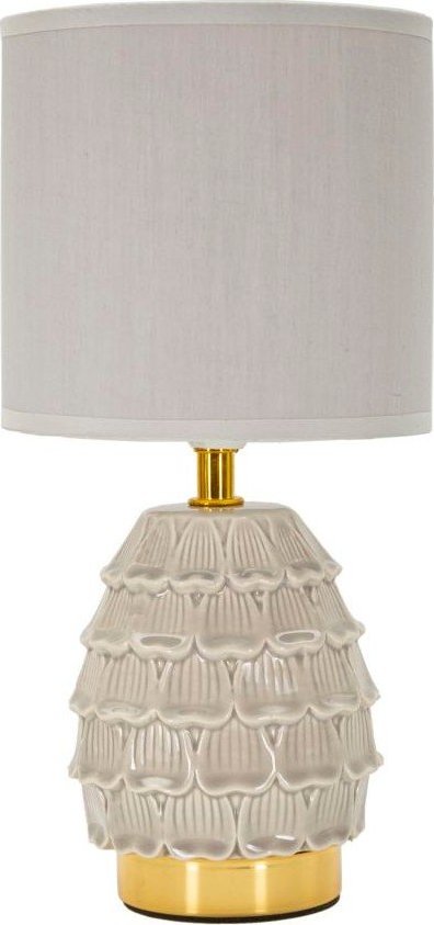 Béžová keramická stolní lampa s textilním stínidlem (výška 30,5 cm) Pigny – Mauro Ferretti