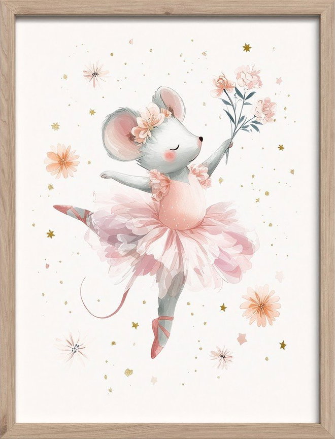 Dětský obrázek 30x40 cm Mouse Ballerina – Styler