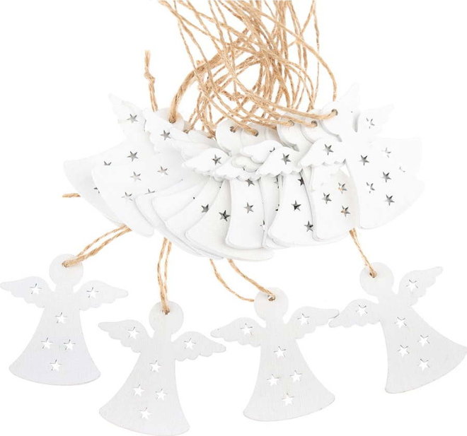 Dřevěné vánoční ozdoby v sadě 18 ks 5 cm Angels – Dakls