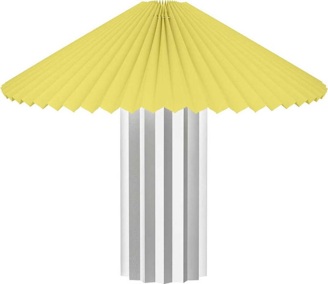 Žlutá/ve stříbrné barvě stmívatelná stolní lampa s textilním stínidlem (výška 36 cm) Taite – Blomus