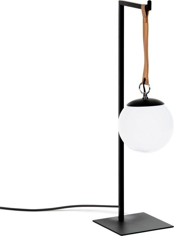 Černá kovová stolní lampa s plastovým stínidlem (výška 60 cm) Monteiro – Kave Home
