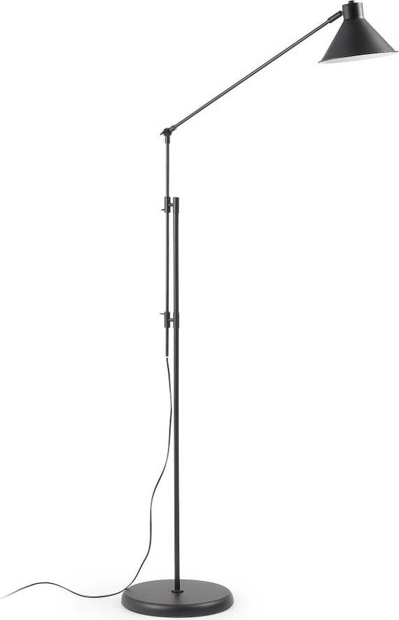 Černá stojací lampa s kovovým stínidlem (výška 220 cm) Dione – Kave Home