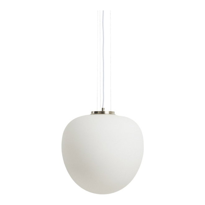 Bílé závěsné svítidlo se skleněným stínidlem ø 25 cm Ardali – Kave Home