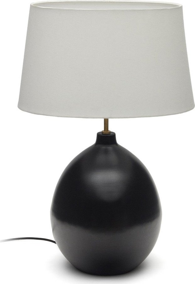 Černobílá stolní lampa s textilním stínidlem (výška 72 cm) Foixa – Kave Home