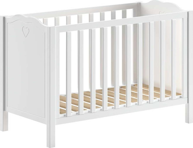 Bílá postýlka z borovicového dřeva 60x120 cm Amori – Vipack