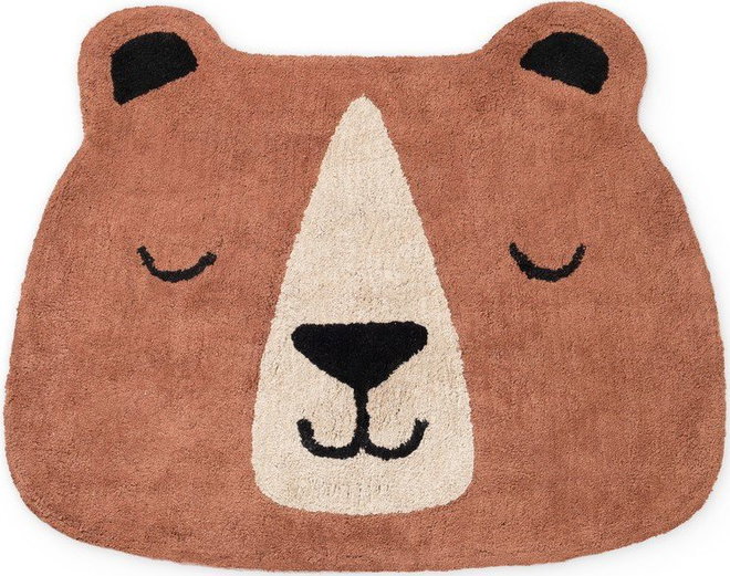 Hnědý pratelný/ručně tkaný bavlněný dětský koberec 101x120 cm Snuggle Benni – Hanse Home