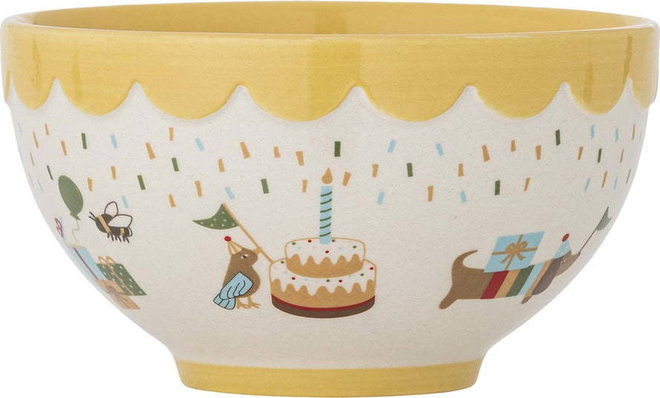 Žlutá/krémová dětská miska z kameniny ø 13,5 cm Celebrate – Bloomingville Mini