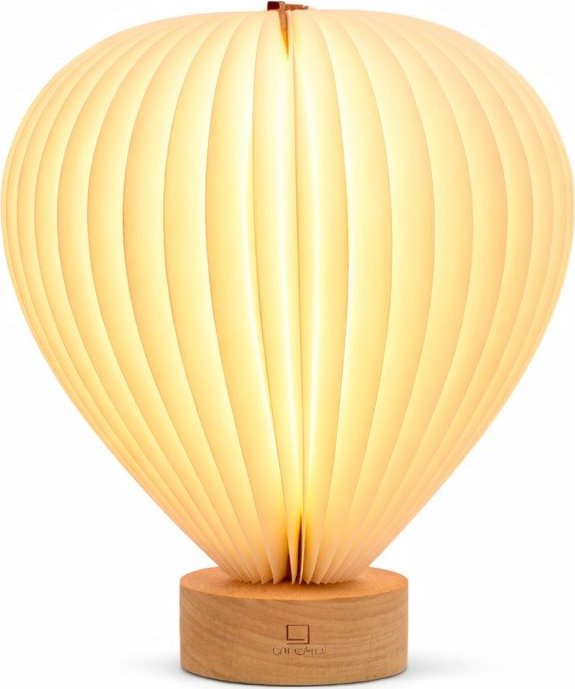 Bílá LED stmívatelná stolní lampa s papírovým stínidlem (výška 20 cm) Aeris – Gingko