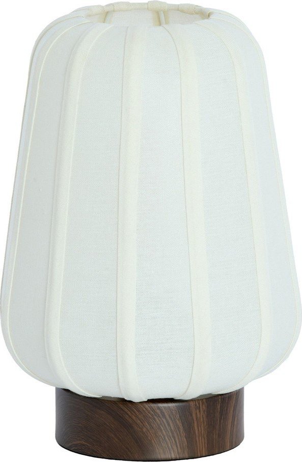 Bílá kovová stolní lampa s textilním stínidlem (výška 29 cm) Bibia – Light & Living