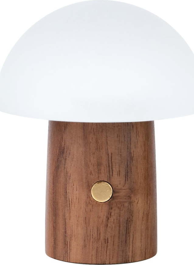 Bílá/v tmavě přírodní barvě LED stolní lampa (výška 7 cm) Alice Mushroom – Gingko