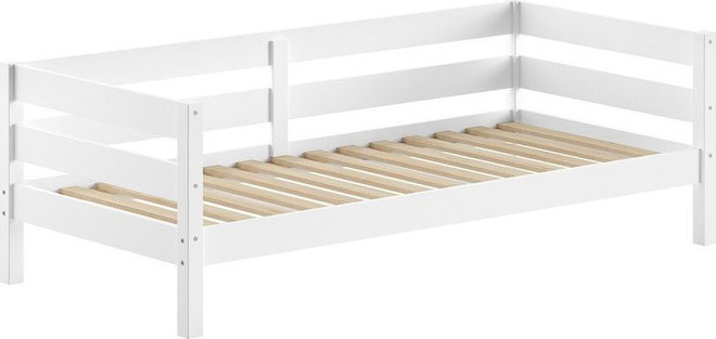 Bílá dětská postel z borovicového dřeva s roštem 90x200 cm Margrit – Vipack