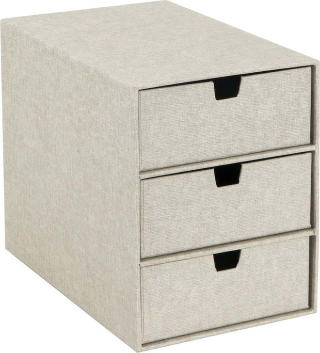 Béžový zásuvkový box se 3 šuplíky Bigso Box of Sweden Ingrid