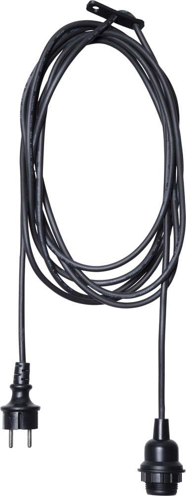 Černý kabel s koncovkou pro žárovku Star Trading Ute, délka 2,5 m