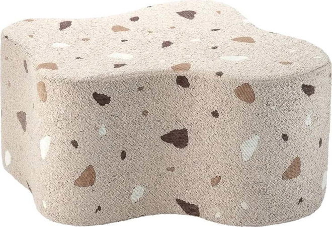Světle hnědý dětský puf z textilie bouclé/žinylkový Terrazzo Cloud – Wigiwama