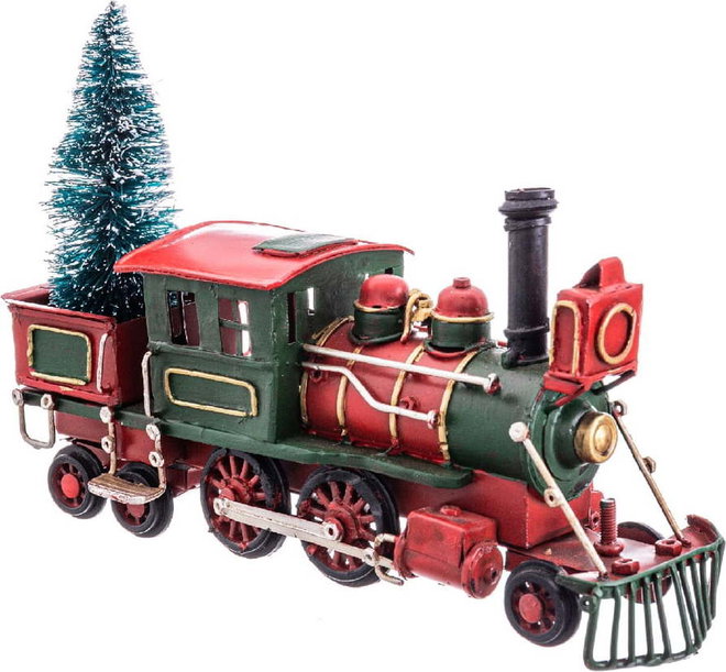 Kovová vánoční figurka (výška 13 cm) Train – Casa Selección
