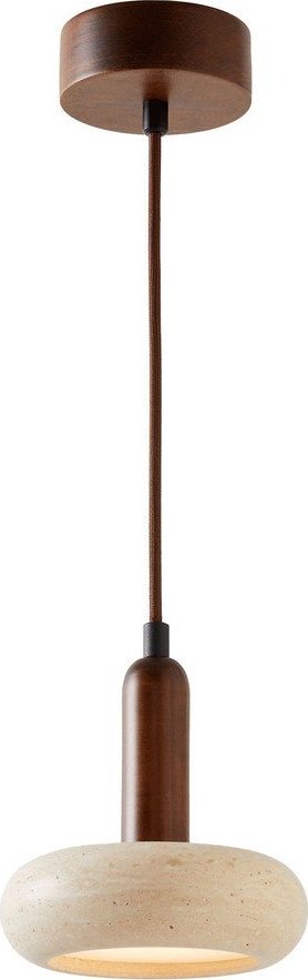 Hnědé/béžové LED závěsné svítidlo s kamenným stínidlem ø 15 cm Karo – Opviq lights
