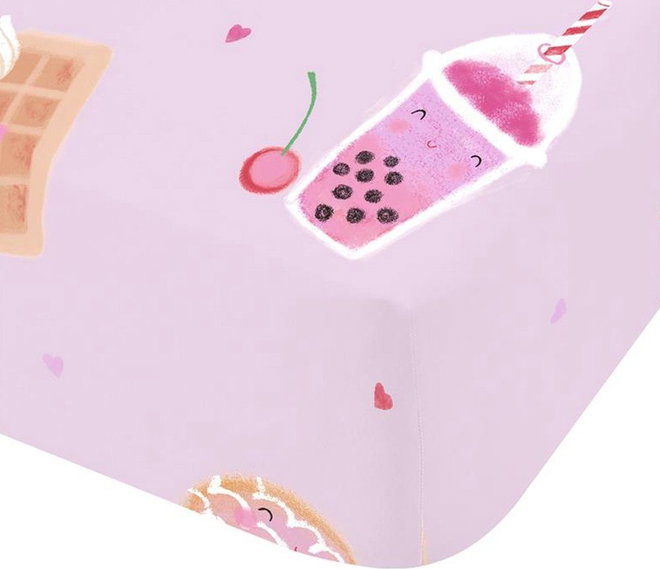 Růžové napínací dětské prostěradlo na jednolůžko 90x190 cm Sweet Treats – Catherine Lansfield