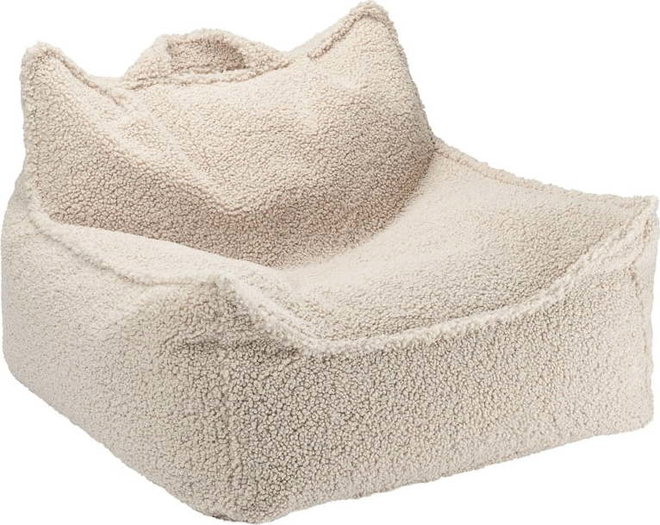 Světle hnědý dětský sedací vak z textilie bouclé Chair – Wigiwama