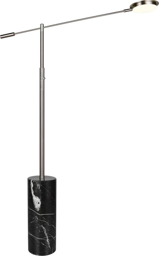 Černá/ve stříbrné barvě LED stojací lampa (výška 145 cm) Fiore – Trio Select
