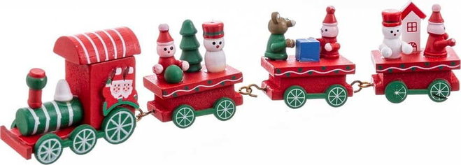 Dřevěná vánoční figurka (výška 7,5 cm) Locomotive – Casa Selección
