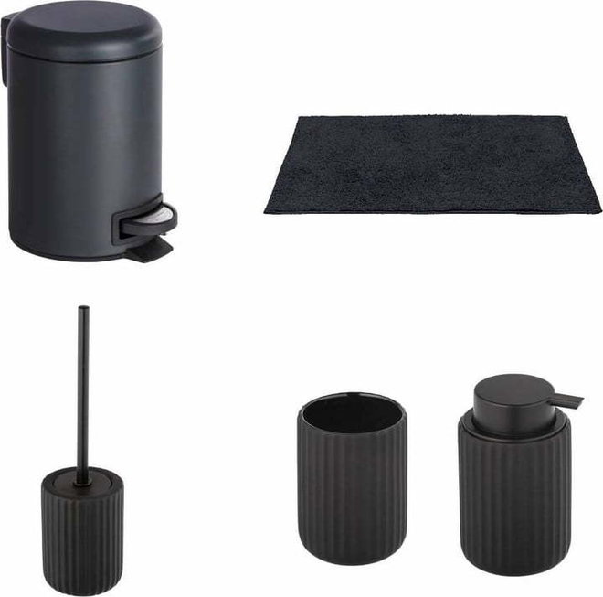 Černá sada doplňků do koupelny Belluno – Wenko