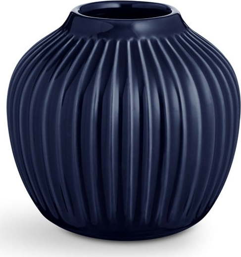 Tmavě modrá kameninová váza Kähler Design Hammershoi, ⌀ 13,5 cm