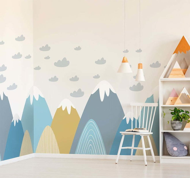 Nástěnná samolepka Ambiance Scandinavian Giant Mountains Blanka