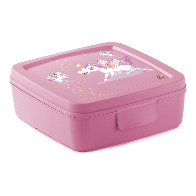 Růžový dětský svačinový box Unicorn – Snips
