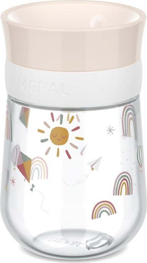 Béžový plastový dětský hrnek 300 ml Sunshine & Rainbow – Mepal