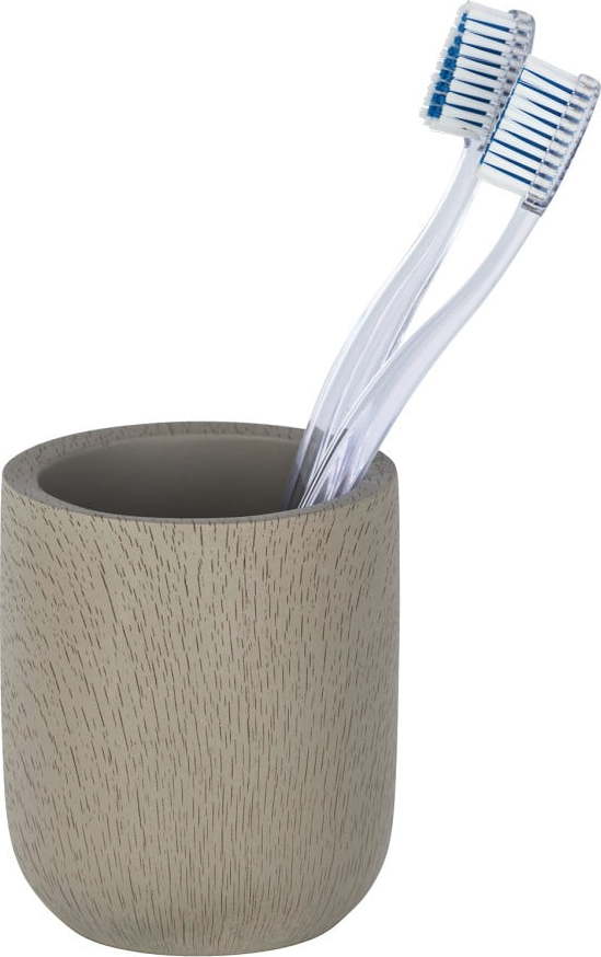 Šedohnědý cementový kelímek na kartáčky Wenko