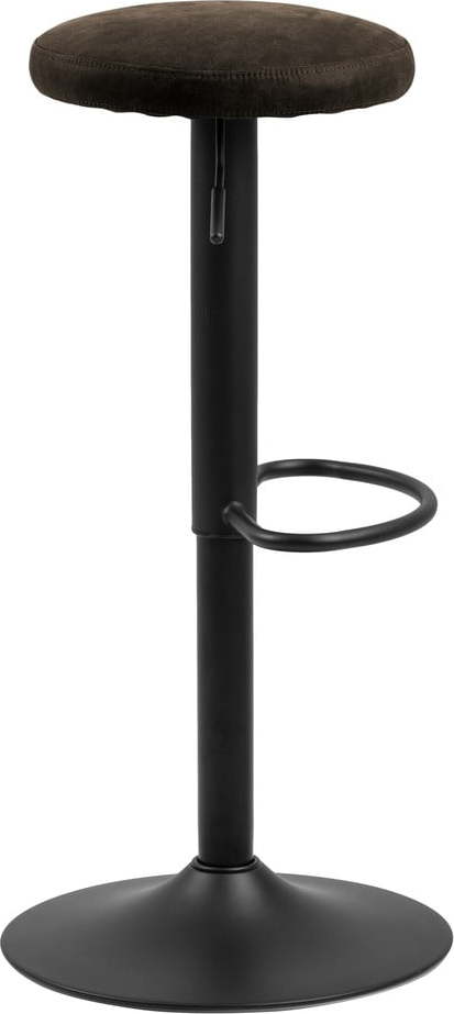 Šedá čalouněná barová stolička s nastavitelnou výškou (výška sedáku 62 cm) Finch – Actona