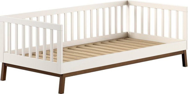 Béžová dětská postel z borovicového dřeva s roštem 90x200 cm Sezane – Vipack
