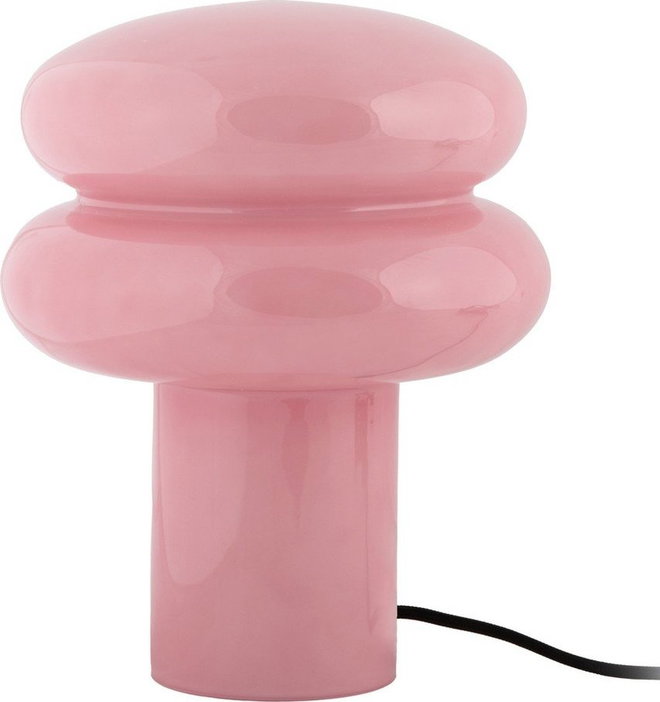 Růžová skleněná stolní lampa (výška 24 cm) Incesante – Leitmotiv