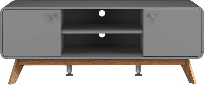 Šedý TV stolek 140x53 cm Caitlin – Støraa