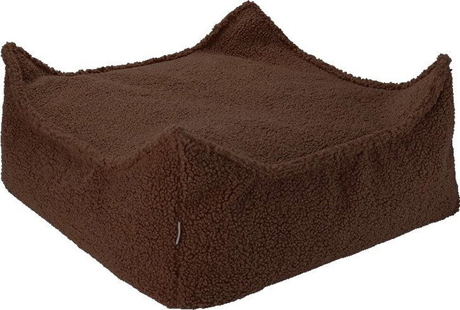 Tmavě hnědý dětský sedací vak z textilie bouclé Warm Hazel – Wigiwama