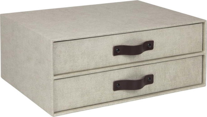Béžový zásuvkový box se 2 šuplíky Bigso Box of Sweden Birger