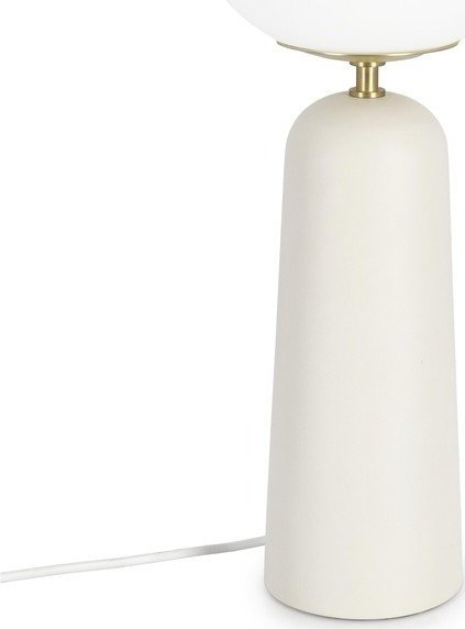 Bílá kovová stolní lampa se skleněným stínidlem (výška 51 cm) Delphine – Bizzotto