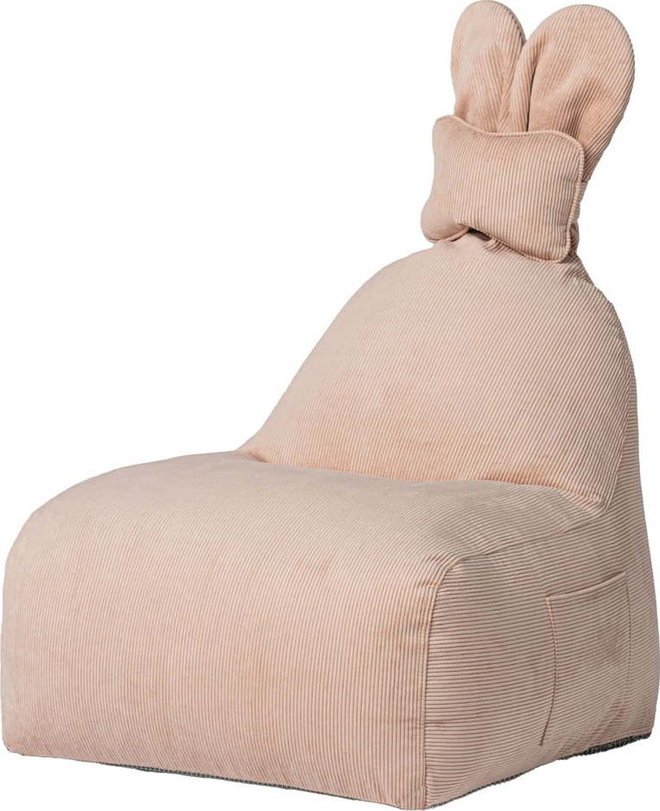 Světle růžový dětský sedací vak Funny Bunny – The Brooklyn Kids
