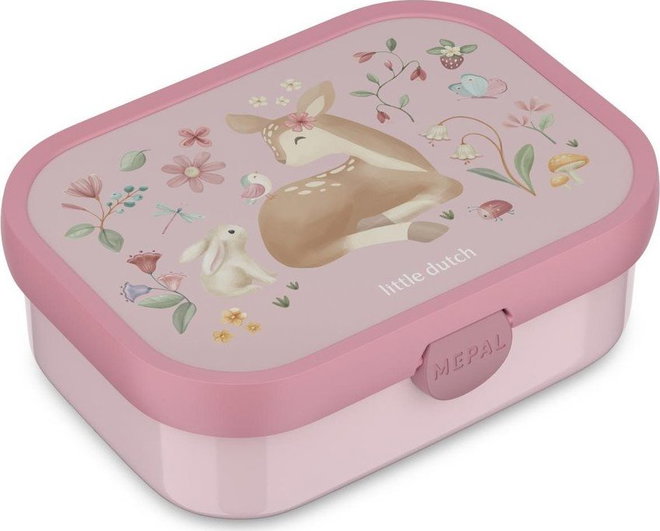 Světle růžový plastový dětský svačinový box Fairy Garden by Little Dutch – Mepal