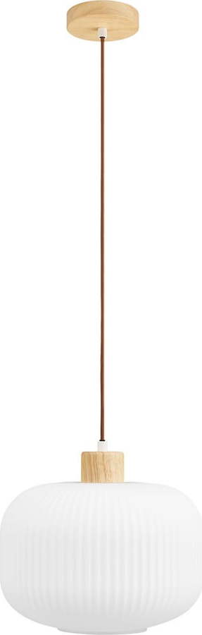 Bílé závěsné svítidlo se skleněným stínidlem ø 30 cm Argalo – House Nordic