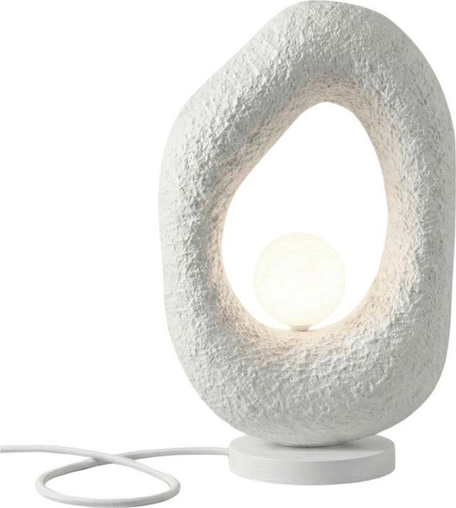 Bílá kovová stolní lampa (výška 50 cm) Lore – Opviq lights