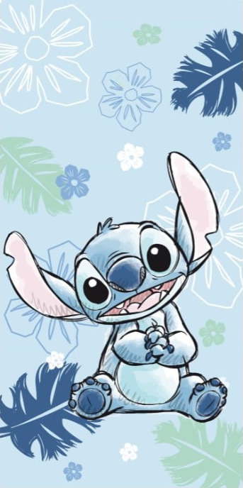 Modrá bavlněná dětská osuška 70x140 cm Lilo and Stitch "Ohana Blue" – Jerry Fabrics
