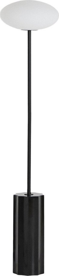 Bílá/černá stojací lampa se skleněným stínidlem (výška 120 cm) Idela – Kave Home