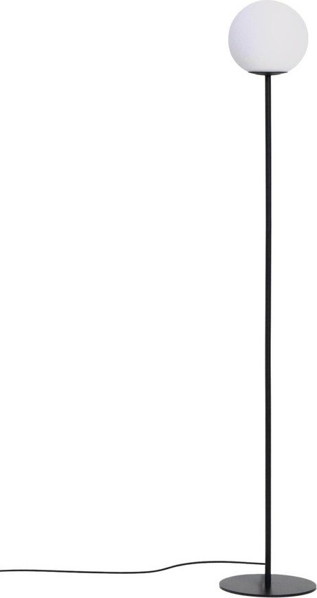 Bílá/černá stojací lampa se skleněným stínidlem (výška 155 cm) Brisia – Kave Home