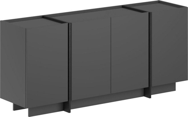 Antracitová komoda s dírou na kabely 180x80x45 cm Dorma – Kalune Design